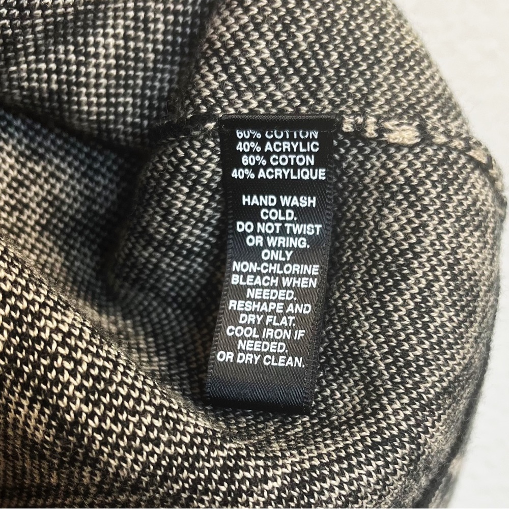 Saks Fifth Avenue Sweater Dress Black Tan Size Small - Picture 12 of 12